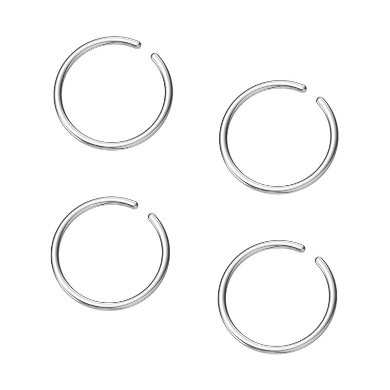 NZDLM قرط حلقي NZDLM مزيف حلق أنف حلق أنف Septum حلقة أنف من الفولاذ المقاوم للصدأ للنساء والرجال فضي - Image 1